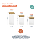 Potes De Vidro P/ Mantimentos C/ Tampa Bambu Oikos - 4 Pçs Na