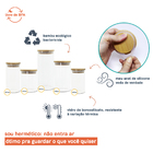 Potes De Vidro P/ Mantimentos C/ Tampa Bambu Oikos - 5 Pçs Na