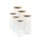 Potes De Vidro P/ Mantimentos C/ Tampa Bambu Oikos - 6 Pçs Na