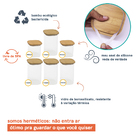 Potes De Vidro P/ Mantimentos C/ Tampa Bambu Oikos - 6 Pçs Un