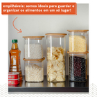 Potes De Vidro P/ Mantimentos C/ Tampa Bambu Oikos - 6 Pçs Un