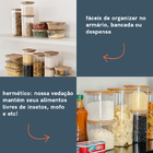 Potes De Vidro P/ Mantimentos C/ Tampa Bambu Oikos - 6 Pçs Un