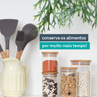 Potes De Vidro P/ Mantimentos C/ Tampa Bambu Oikos - 7 Pçs Na
