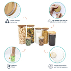 Potes De Vidro P/ Mantimentos C/ Tampa Bambu Oikos - 7 Pçs Na