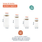 Potes De Vidro P/ Mantimentos C/ Tampa Bambu Oikos - 7 Pçs Na