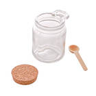 Potes De Vidro Porta Tempero Com Colher E Tampa Bambu 2 Peças