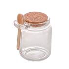 Potes De Vidro Porta Tempero Com Colher E Tampa Bambu 2 Peças