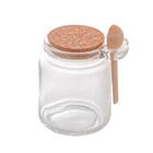 Potes De Vidro Porta Tempero Com Colher E Tampa Bambu 4 Peças