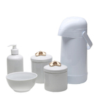 Potes, Garrafa, Molhadeira E Porta Álcool-gel Lacinho Dourad