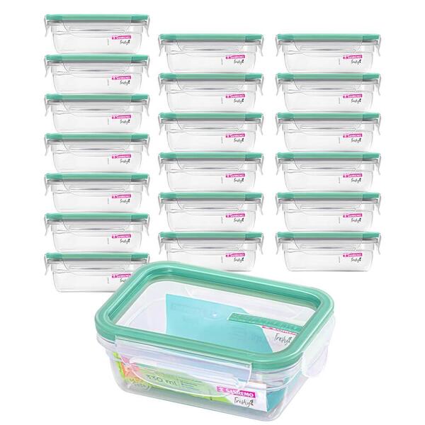 Potes Herméticos De Plástico Freshy 20 Peças 330ml Verde - Sa