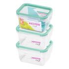 Potes Herméticos De Plástico Freshy 3 Peças 537ml Verde - San