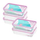 Potes Herméticos De Plástico Freshy 5 Peças 820ml Roxo - Sanr