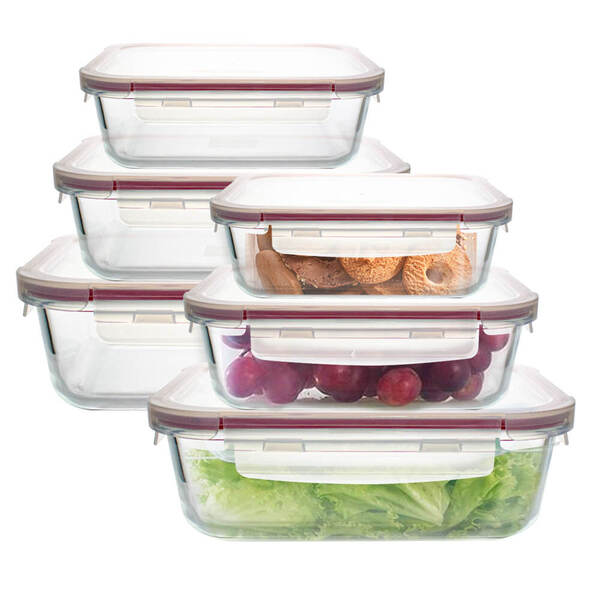 Potes Herméticos De Vidro 6 Peças Vermelho - Casambiente Jgti