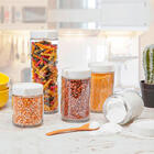 Potes Herméticos De Vidro Com Tampa Branca 5 Peças - Casambie