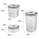 Potes Herméticos Electrolux De Plástico Cinza Retangular Com