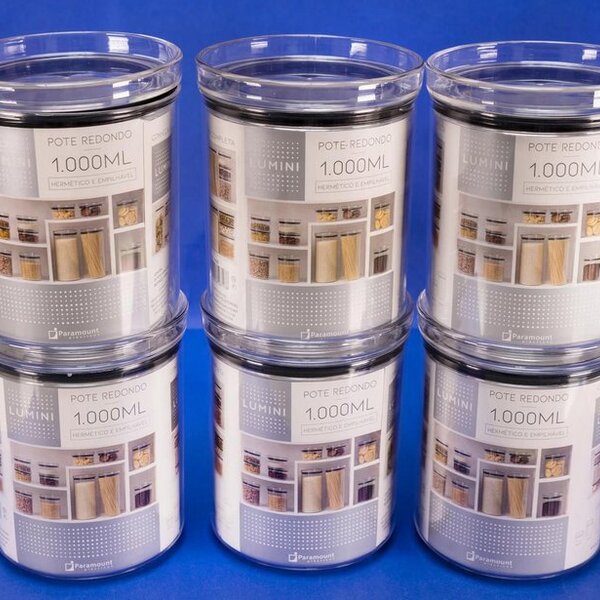 Potes Hermeticos Lumini 6 Peças -1.000ml - Cod:kit0061
