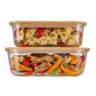 Potes Herméticos Refratários Com Tampa De Bambu