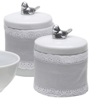 Potes, Molhadeira E Porta Álcool-gel Com Capa Passarinho Pra