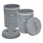 Potes Para Café E Açúcar Cinza Redondo 2 Peças 1,65l - Casamb