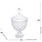 Potiche / Bomboniere Com Pé De Cristal Diamond 15 X 28 Cm | C