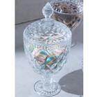 Potiche / Bomboniere Com Pé De Cristal Diamond 15 X 28 Cm | C