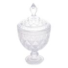 Potiche / Bomboniere Com Pé De Cristal Diamond 15 X 28 Cm | C