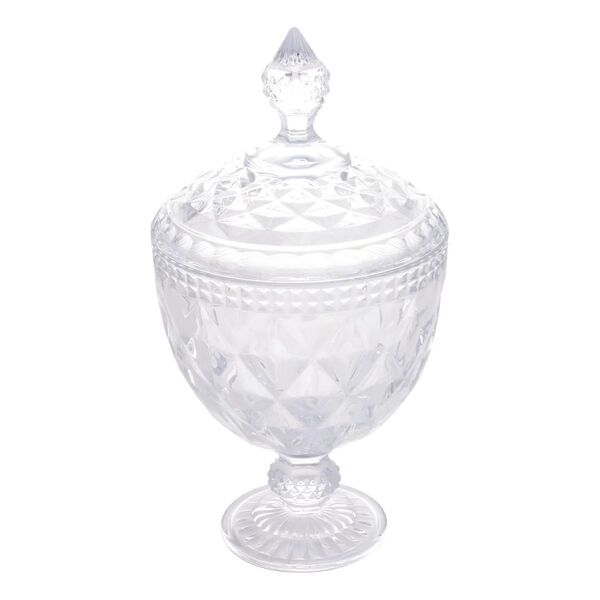 Potiche / Bomboniere Com Pé De Cristal Diamond 15 X 28 Cm | C