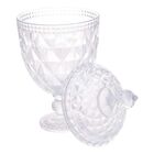 Potiche / Bomboniere Com Pé De Cristal Diamond Transparente