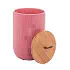 Potiche Cerâmica C/ Tampa 10 X 15 Cm Lines Rosa Lyor