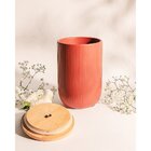 Potiche Cerâmica Lines Terracota Tampa Bambu E Pegador De Cor