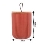 Potiche Cerâmica Lines Terracota Tampa Bambu E Pegador De Cor