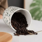 Potiche de Cerâmica com Tampa de Bambu Pote Decorativo Turim