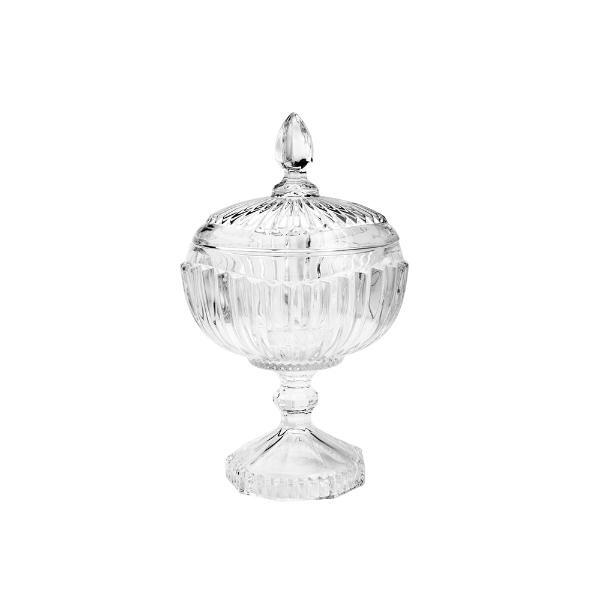 Potiche De Cristal Com Pé Lyor Elisabeth 15x26cm Incolor
