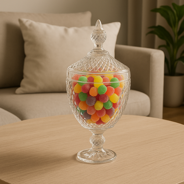 Potiche De Vidro Transparente Relíquia Com Tampa – Jolitex Me