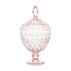 Potiche Decorativa Com Pé Em Cristal Wolff Angel 15x28cm Roxa