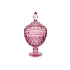 Potiche Decorativa Com Pé Em Cristal Wolff Angel 15x28cm Roxa