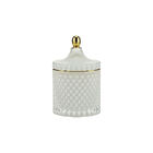 Potiche Decorativa Em Vidro Royal Decor 11x17cm Branca