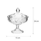 Potiche Decorativo Bohemia Pinwheel Pé Em Cristal Ecológico