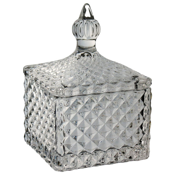 Potiche Decorativo Bomboniere Quadrado Home&co Com Tampa Vidr