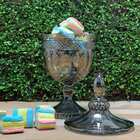 Potiche Decorativo C/pé De Cristal Brandon Cinza Metalizado 7