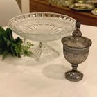 Potiche Decorativo C/pé De Cristal Brandon Cinza Metalizado 7