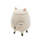 Potiche Decorativo Ceramica Sleeping Fox Branco 10 4x10 4x14