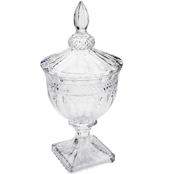 Potiche Decorativo Com Pe Cristal Brandon 18 5x 38 5cm Lyor 3