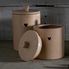 Potiche Decorativo De Ceramica Heart Bege 10x10x12cm