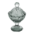 Potiche Decorativo De Cristal C/pé Princess Verde 16cm