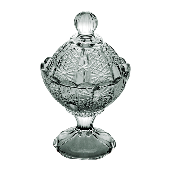 Potiche Decorativo De Cristal C/pé Princess Verde 16cm