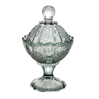 Potiche Decorativo De Cristal C/pé Princess Verde 16cm