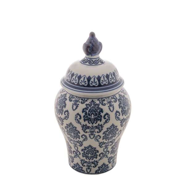 Potiche Decorativo Porcelana Azul/branco 61368 Rojemac