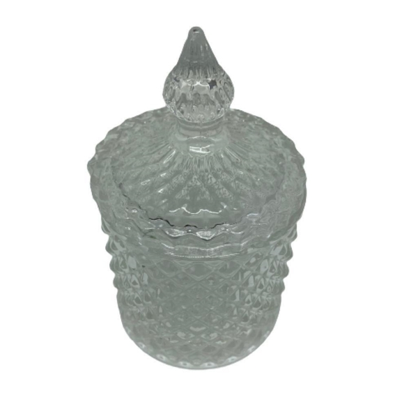 Potiche Decorativo Transparente Vidro Com Tampa