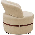 Potrona Decorativa Paris Estofada Redonda Bouclé Bege Claro